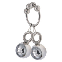 MenSteel Anneau en métal avec 2 boules Weight Hanger 160g